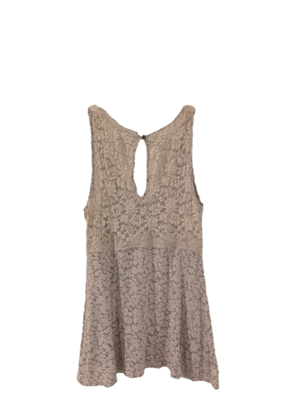 Free People Boho Floral Lace Button Front Tank Top Beige Size S - Picture 3 of 7